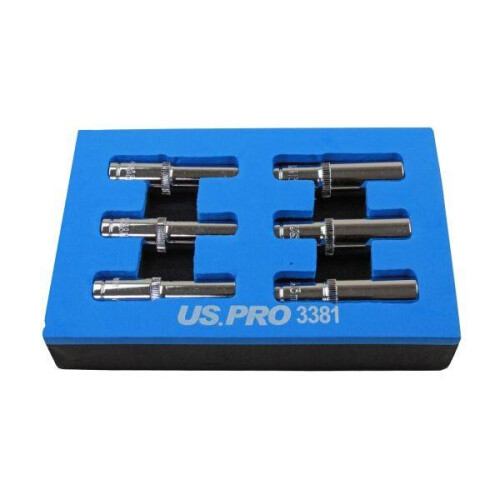 us pro US PRO Tools 6pc 3/8" dr 10mm & 13mm 6pt Deep Sockets 3381 1