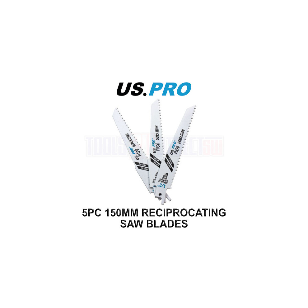 US PRO Tools 5 X 150MM Reciprocating Saw Blade For Wood/Metal US610DF 9165