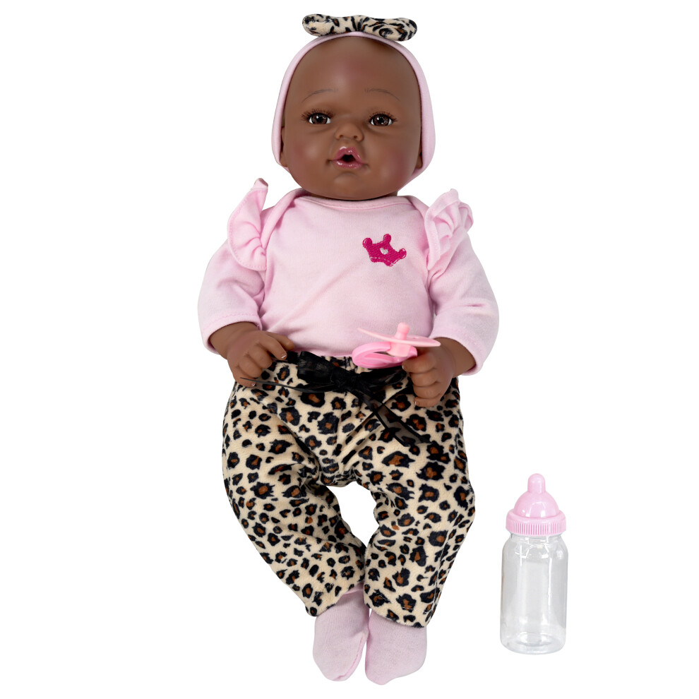 Bibi Doll (Ethnic Open Eyes Girl) Reborn Baby Doll Realistic 17" Realistic Newborn With Dummy, Bottle & Birth Certificate
