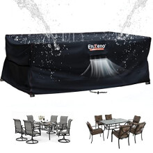 Enzeno Garden Furniture Set Covers Waterproof?180X120X74cm Patio Set Covers Rectangle?420D Heavy Duty Oxford Fabric Outdoor Patio Table Cover wit