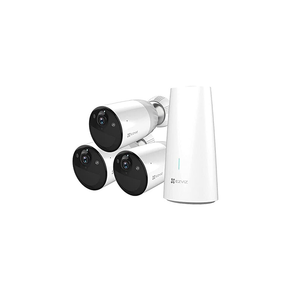 EZVIZ BC1 3-Cam Kit Security Camera Outdoor Wireless, 365 Days Battery Life, Waterproof, Colour Night Vision, PIR Motion Detection, Two-way