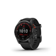 Garmin f?nix 7S Solar Multisport GPS Watch, Slate Grey with Black Band