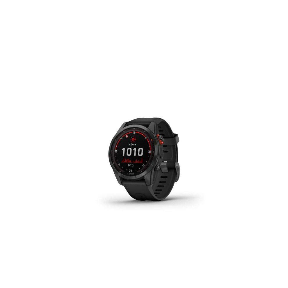 Garmin f?nix 7S Solar Multisport GPS Watch, Slate Grey with Black Band