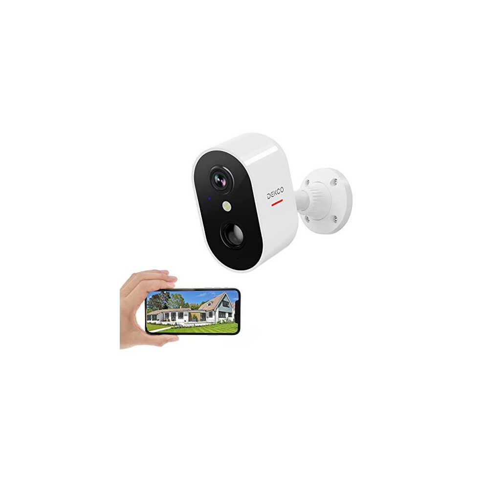 Security Camera Outdoor Battery Operated, DEKCO Wireless CCTV Camera for Home Security, 1080P WiFi Camera Outdoor with PIR Human Motion Dete