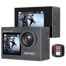 AKASO Brave 4 Pro 4K30FPS Action Camera - 131ft Waterproof Camera with Touch Screen Advanced EIS Remote Control 5X Zoom Underwater Camera -