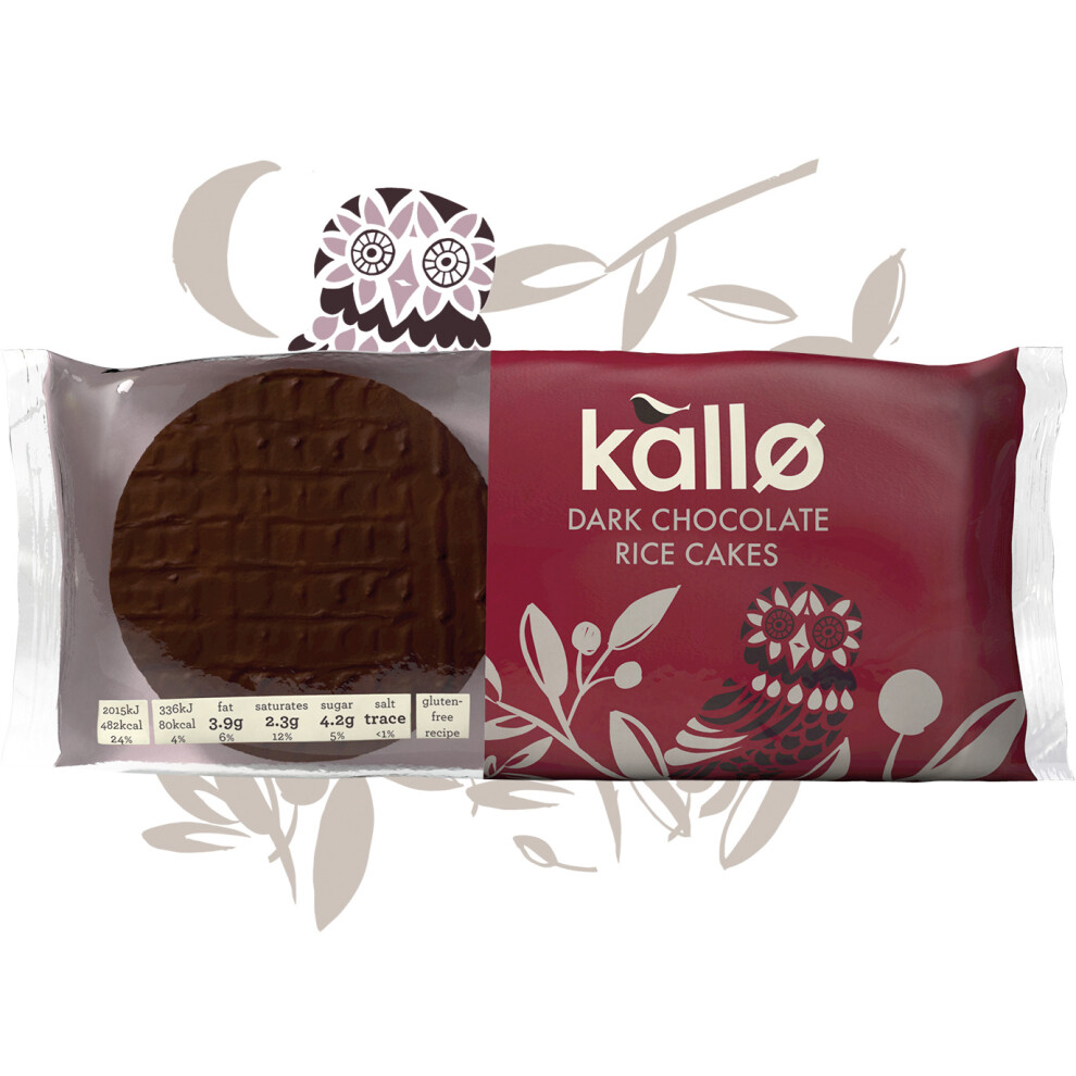 Kallo Dark Chocolate Topped Rice Cakes 33g (Pack Of 30)