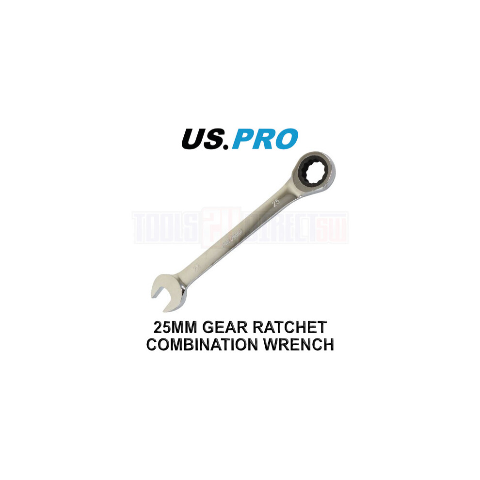 US PRO Tools 25mm Ratchet Spanner Wrench 72 Teeth Open & Ring End Wrench 3586