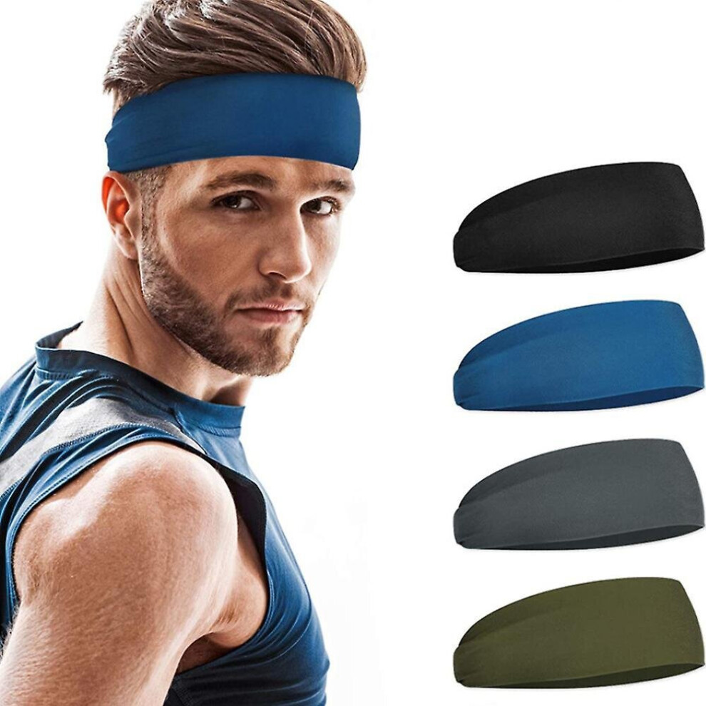 Athletic Mens Headband (4 Pack) - Lightweight Headbands For Men-image-OPC-P9WGDHS-NEW
