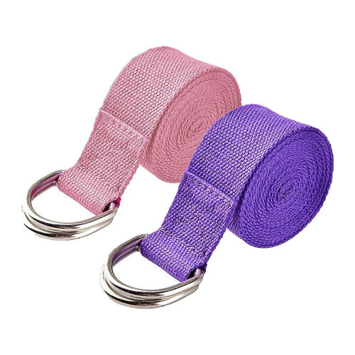 Yoga Belt Strap Stretching With Adjustable Metalring Buckle, For Pilates, Fitness, Dance
