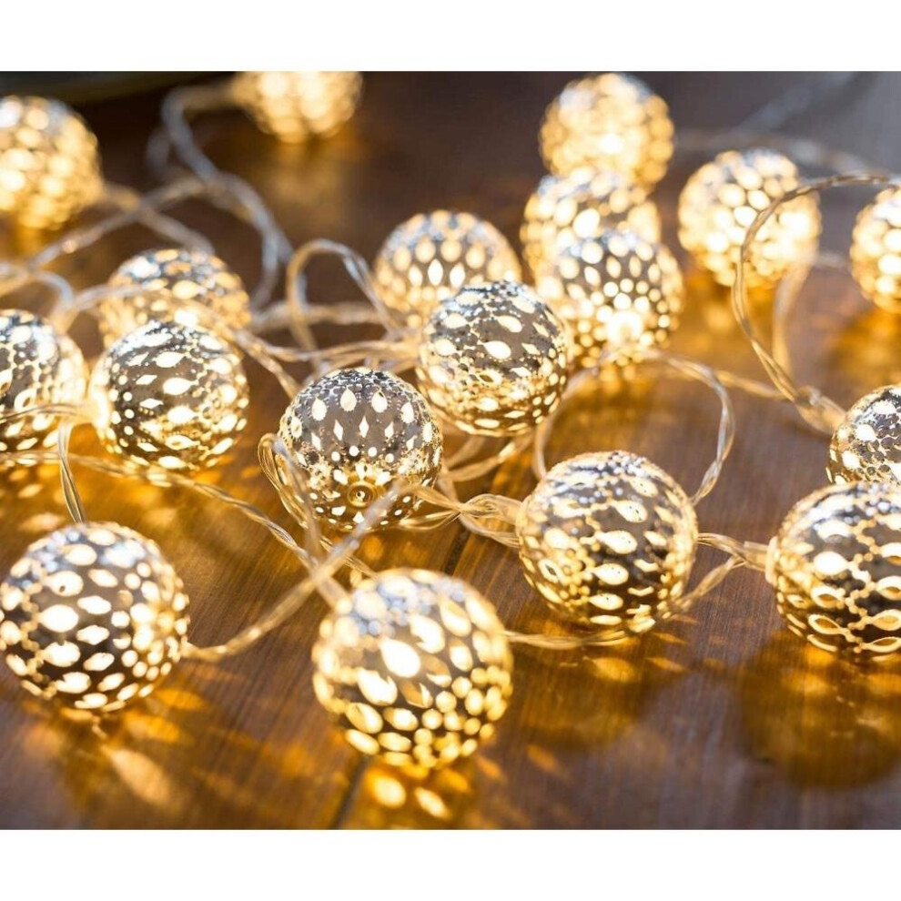 Led Fairy Lights - 5 Meters | Not Battery-operated With Mains Plug | 50 Leds Warm White | Oriental Balls