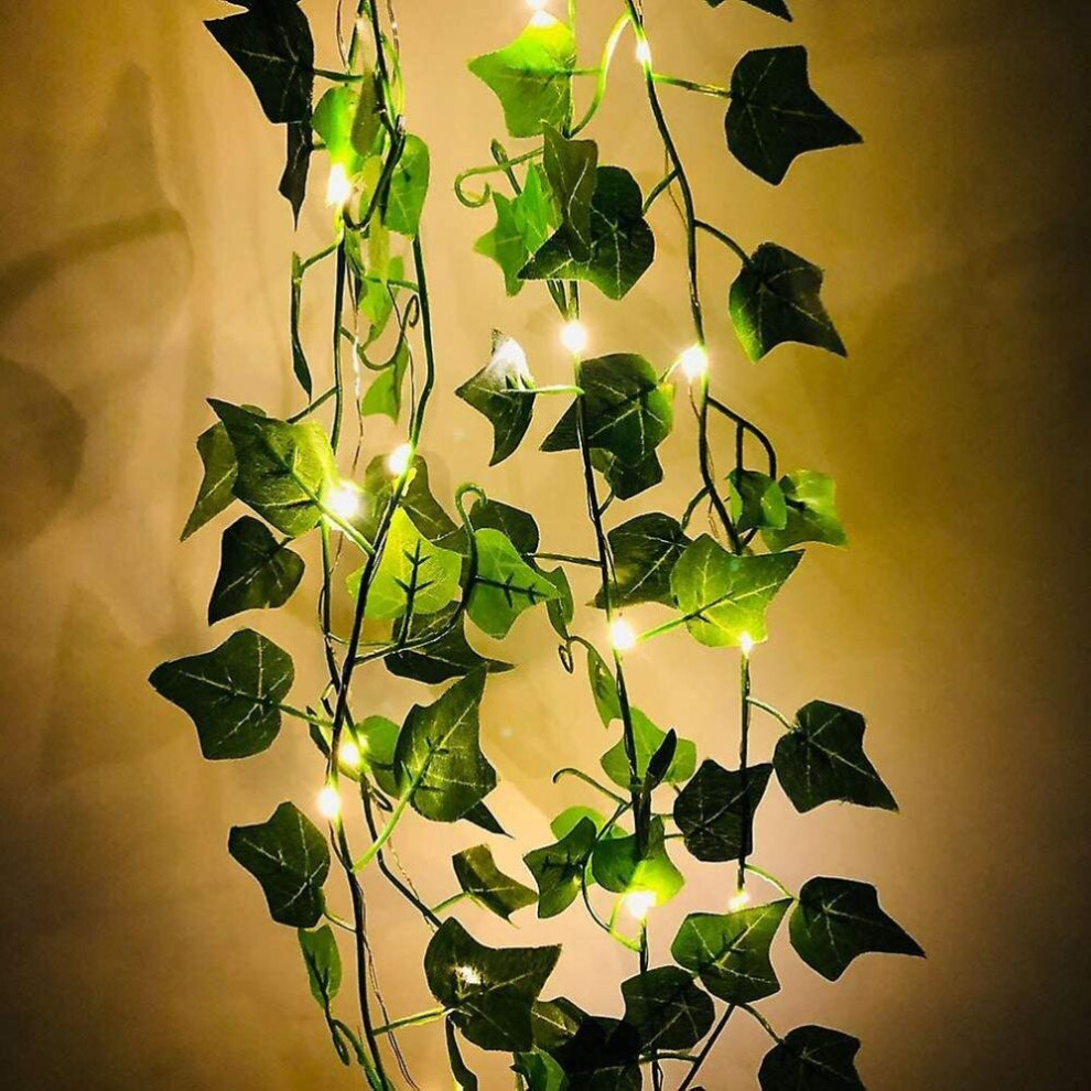 Fairy Lights With Leaves, 20/100 Leds Ivy Flower Garland Fairy Lights Flexible Copper For Indoor Bedroom Wedding Party Decoration-image-OPC-P9WGGP8-NEW
