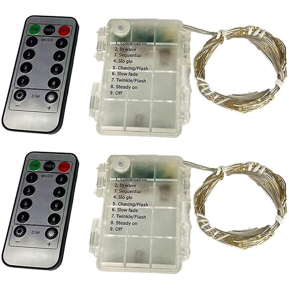 2 Pack String Lights, 33 Feet 100 Leds,usb Bendable Blinking Lights With Remote Control,yard,garden-image-OPC-P9WGGSB-NEW