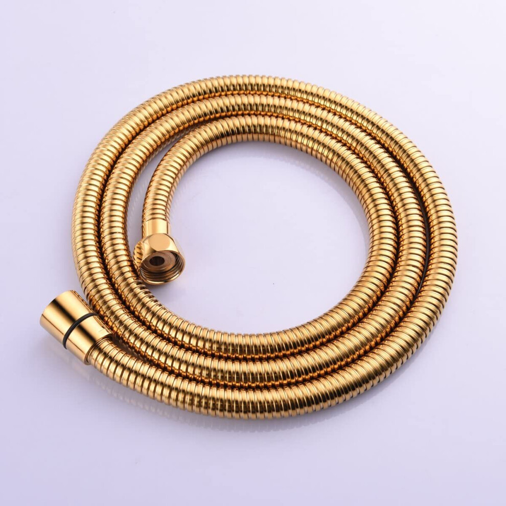 Ciencia 1.5M(59-Inch) Anti-Kink Flexible Gold Shower Hose Stainless Steel With Solid Brass Connector Fha018j 8672124716567
