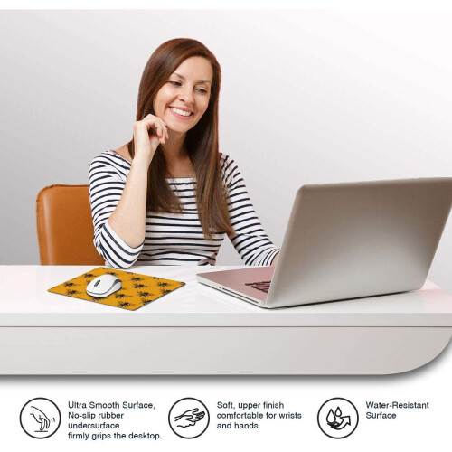 Bees Pattern Art Mouse Mat Pad Computer PC Laptop Gaming Office Home Desk Accessory Gadget 3719 2