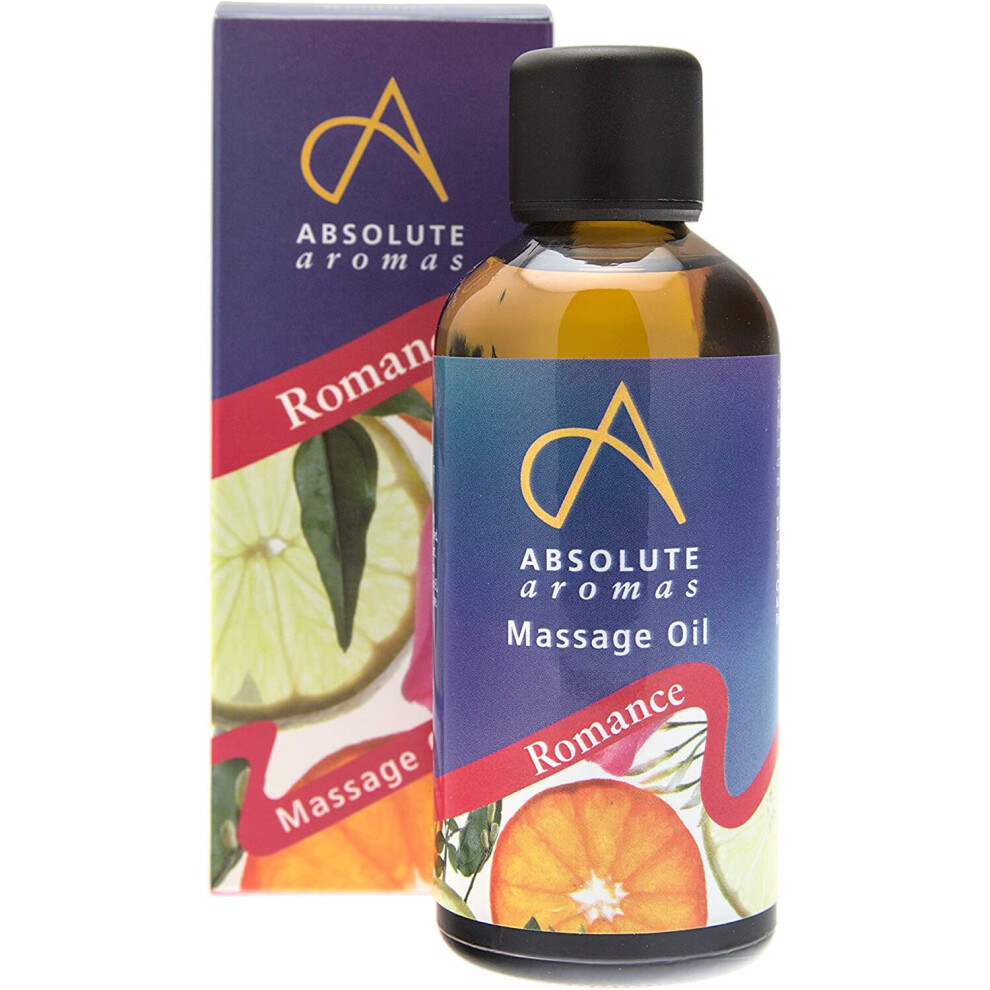 Absolute Aromas Romance Bath & Massage Oil 100Ml - Jasmine, Spearmint And Cedarwood Pure Essential Oils In A Jojoba, Sweet Almond & Evening Primrose
