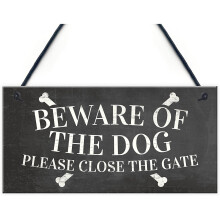 RED OCEAN Beware Of The Dog Warning Sign Garden Gate House Door Hanging Outdoor Plaque Gift
