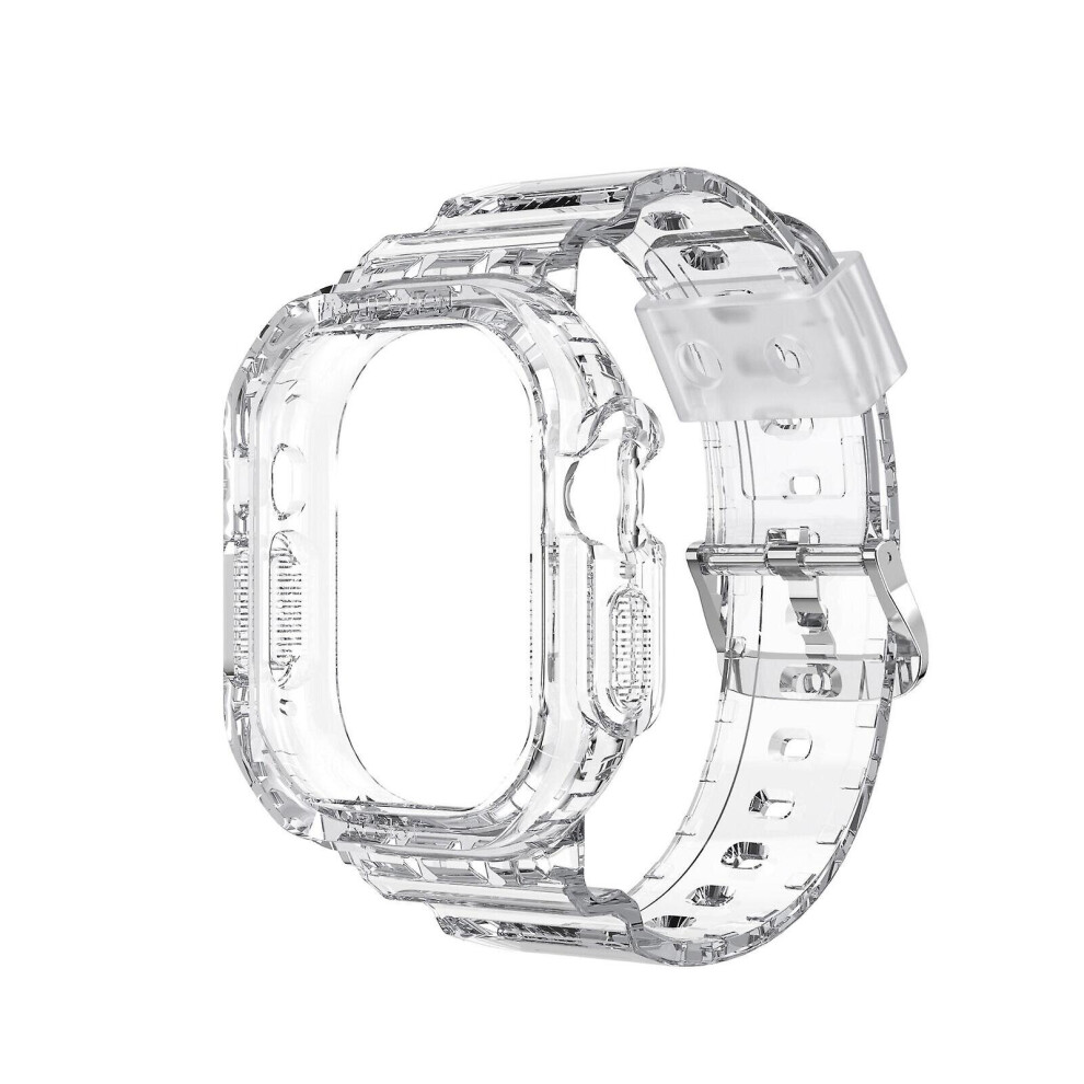 (Transparent) Transparent Watch Band Case Sport Watch Strap 49Mm For Apple Watch Ultra Clear 768679647055