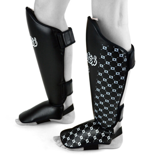 (Large) Fairtex Sp5 Muay Thai Shin Pads - Black 1
