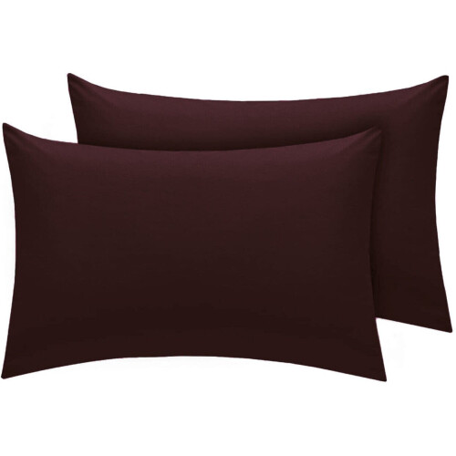 (Pillow Pair,  Chocolate) Deep fitted Sheet 25cm BedSheets 100% PolyCotton