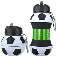 (Football) Collapsible Sports Water Bottle Football Shaped Foldable Outdoor Water Bottle