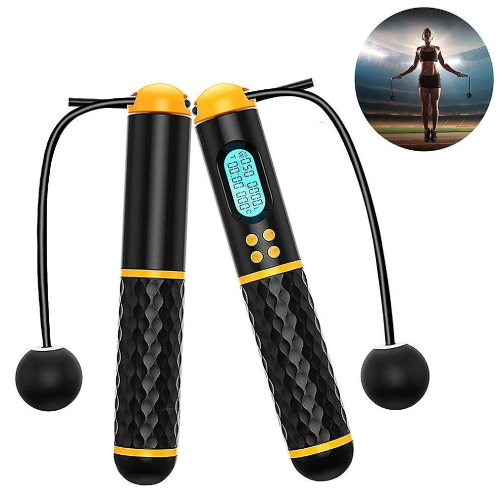 Skipping Rope With Digital Counter, Steel Rope Anti-slip Handles