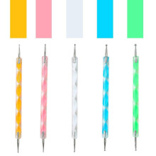 Nail Art Dotting Tools/spot Swirl - Professional Set Of 5 Different 2 Pointed Swirl Tools