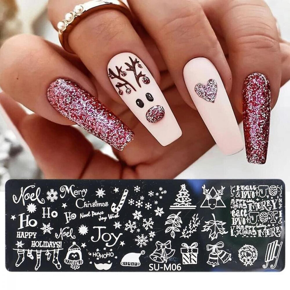 Christmas Nail Stamp Nail Art Stamping Kit 6pcs Nail Stamping