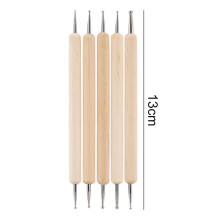 Wooden Dot Pen Marbling Tool Fake Drawing Gel Polish Painting Brush Nail Art Dot Tool