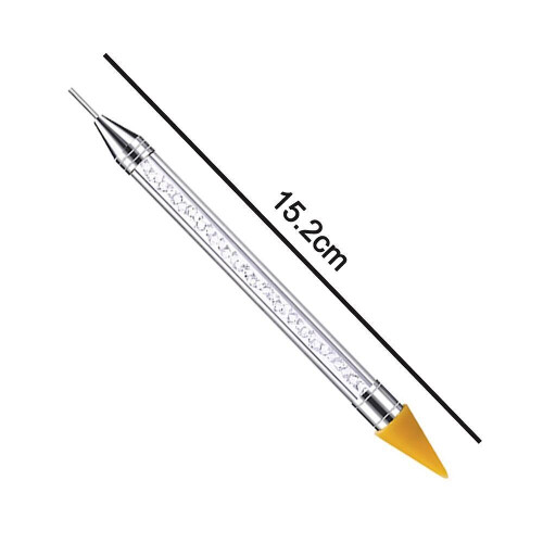 Nail Rhinestone Picker Dotting Tool , Dual-ended Diy Nail Art Tool With Acrylic Handle 1