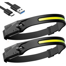 Powerful Rechargeable Headlamp, Led Head Torch Ipx4 Waterproof Head Torch For Running And Night Fishing