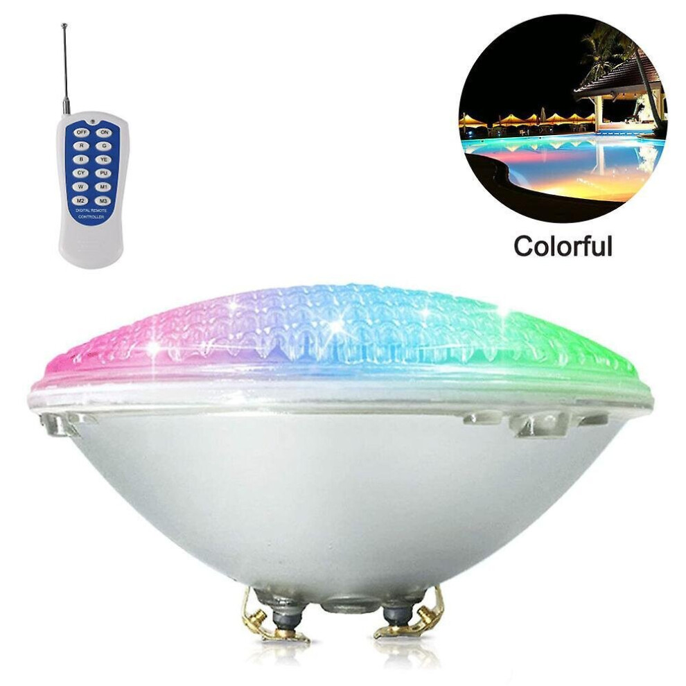 Led Pool Lighting, 18w Par56 Rgb Swimming Pool Light. Underwater Spotlight With Remote Control Pool Lighting, 12v Ac / Dc Ip68 Waterproof Pool Lamp