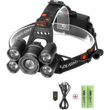 Led Headlamps, Neolight Super Bright 5 Led High Lumen Rechargeable Zoomable Waterproof Head Torch Headlight For Outdoor Hiking Camping Hunting Fishing