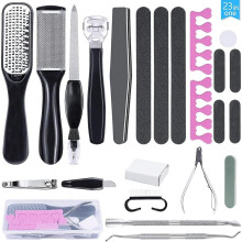 23 In 1 Pedicure Kit, Professional Manicure Foot Scrubber Nail Tools Supplies Set, Foot Exfoliator Scrub Callus Cuticle Dead Skin Remover For Feet, To
