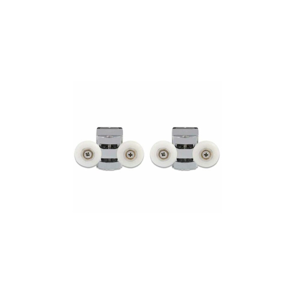2 X Twin Shower Screen Door Rollers/Runners/Wheels/Pulleys 23Mm Dia 9144071411714