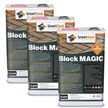 (Black, 3 x 5 Litres) Smartseal Block Magic - Re-Colouring Block Paving Sealer. Superior to Concrete Paint, Transform Old Driveways - Easy to Apply
