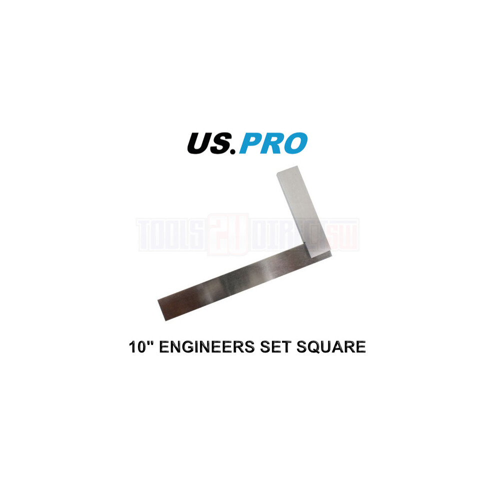 US PRO Tools 10" (250mm) Engineers Set Square Stainless Steel 2687