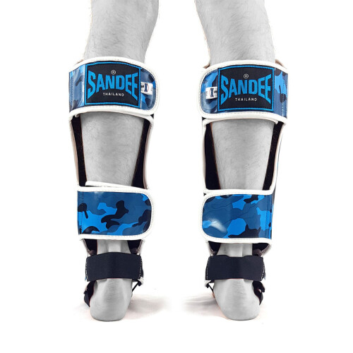 (Junior) Sandee Authentic Kids Camo Shin Guards - Blue 2