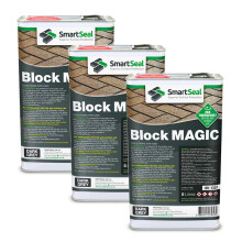 (Dark Grey, 3 x 5 Litres) Smartseal Block Magic - Re-Colouring Block Paving Sealer. Superior to Concrete Paint, Transform Old Driveways - Easy to Apply