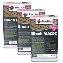 (Grey, 3 x 5 Litres) Smartseal Block Magic - Re-Colouring Block Paving Sealer. Superior to Concrete Paint, Transform Old Driveways - Easy to Apply