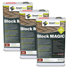 (Red, 3 x 5 Litres) Smartseal Block Magic - Re-Colouring Block Paving Sealer. Superior to Concrete Paint, Transform Old Driveways - Easy to Apply