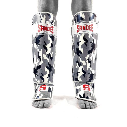 (Small / Medium ) SANDEE SPORT MUAY THAI SHIN GUARDS - CAMO 1