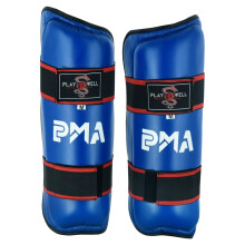 (Small) Playwell Semi Contact Elite Kickboxing Shin Guards - Blue