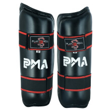 (Medium) Playwell Semi Contact Elite Kickboxing Shin Guards - Black