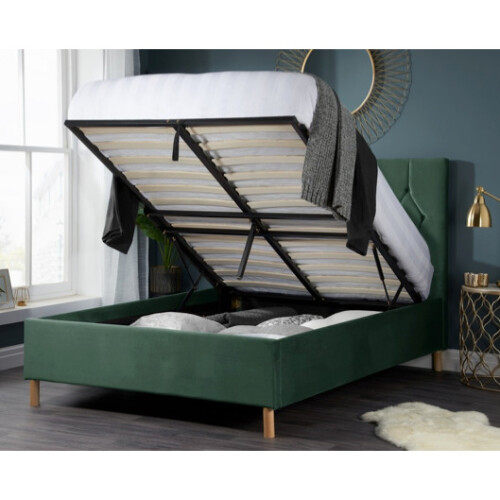 Birlea Luxton Double Ottoman Bed-Green