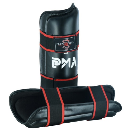(Medium) Playwell Semi Contact Elite Kickboxing Shin Guards - Black 2
