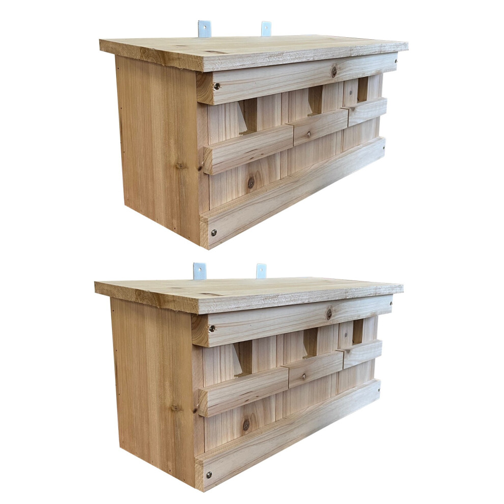 Sparrow Colony Wooden Nesting Box with Removable Nest Fronts Set of 2