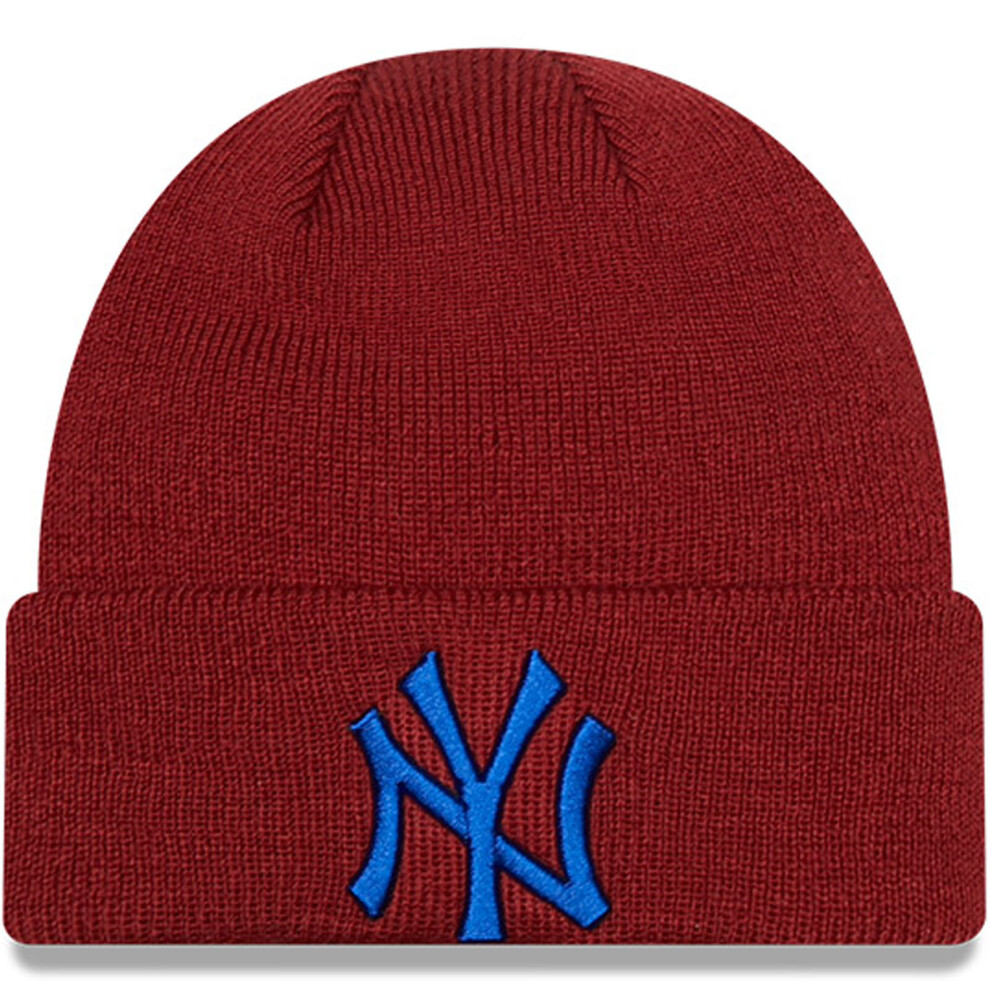 (4-6 Yrs, Red) New Era Kids New York Yankees MLB League Essential Cuffed Beanie Hat - Red