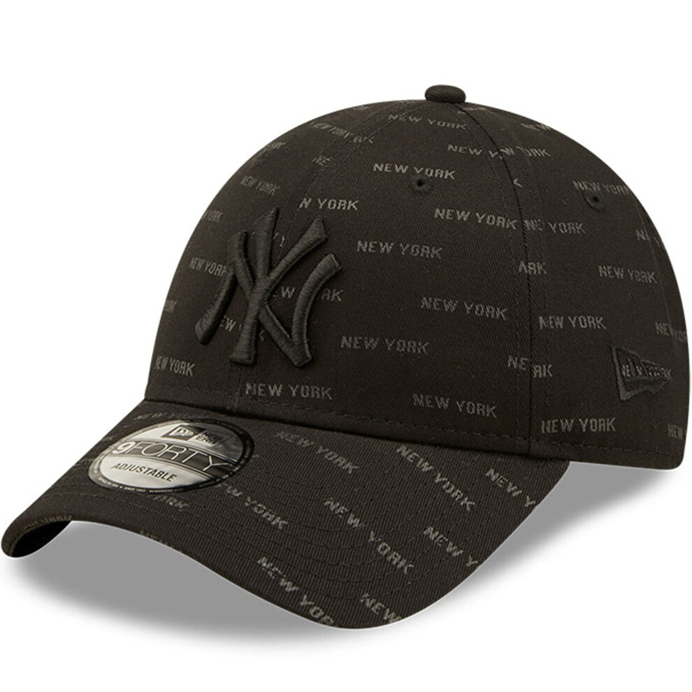 New Era Mens New York Yankees 9FORTY MLB Monogram Baseball Cap Hat - Black
