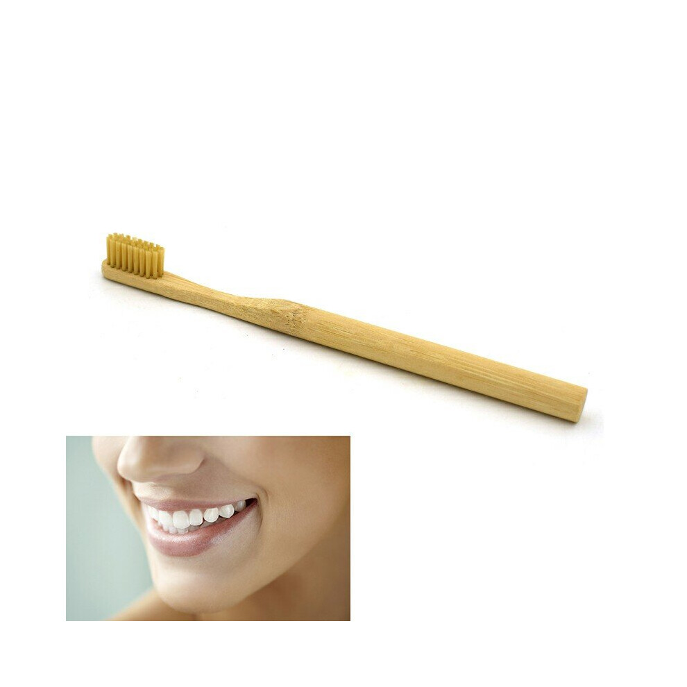 Eco Friendly Bamboo Round Handle Toothbrush Nylon Soft Hair Adult