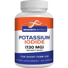 (1 x 60) Potassium + Iodide 130mg Thyroid Support , Made in the USA, EXP 12/2025